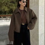 Solid Color Tweed Coat