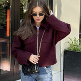 Zipper Tweed Coat