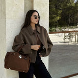 Solid Color Tweed Coat