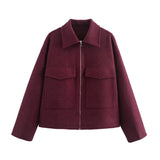 Zipper Tweed Coat