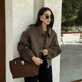 Solid Color Tweed Coat