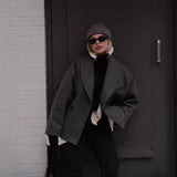 Street Style Mixed Fabric Coat