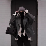 Street Style Mixed Fabric Coat