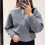 Zipper Knitted Pilot Jacket