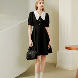 Tailored high waisted mid length dress