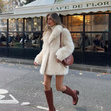 Long faux fake fur coat