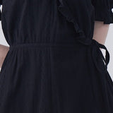 V-Neck Lace Up Dress