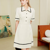 Collar striped dress