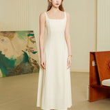 Solid color long dress