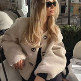 Spring buckle fleece jacket
