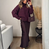 High necked knitted sweater