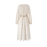 Lace Up Hollow Jacquard Dress
