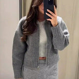 Zipper Knitted Pilot Jacket