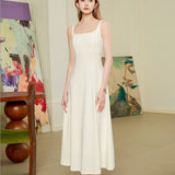 Solid color long dress