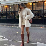 Long faux fake fur coat