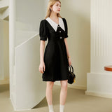 Tailored high waisted mid length dress