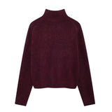 High necked knitted sweater