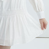 V-Neck Lace Up Long Sleeved Dress