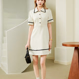 Collar striped dress