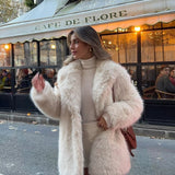 Long faux fake fur coat
