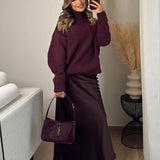 High necked knitted sweater
