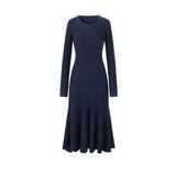 Round Neck Long Sleeved Knitted Dress
