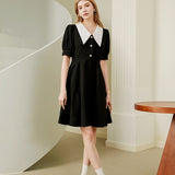 Tailored high waisted mid length dress