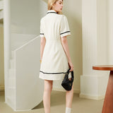 Collar striped dress