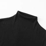 Black Patchwork Knitted Dress