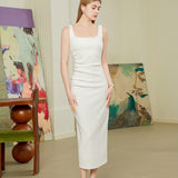 Slim fit waist hugging long dress