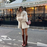 Long faux fake fur coat