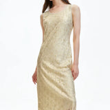 Organza Slit Waist Cinching Dress
