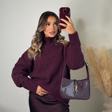High necked knitted sweater