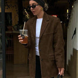 Suede single breasted jacket