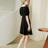 Tailored high waisted mid length dress