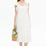 White Lace Patchwork Vest Dress