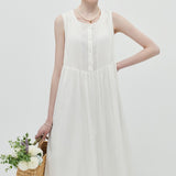 White Round Neck Dress