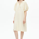 Lace Up Bubble Sleeve Dress
