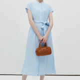 Collar Vertical Stripe Dress