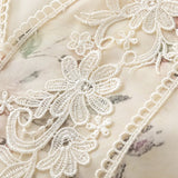 V-Neck Lace Waist Cinching Dress