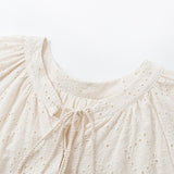 Lace Up Hollow Jacquard Dress