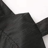 Black Strap Waist Cinching Dress