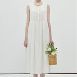 White Round Neck Dress