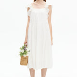White Lace Patchwork Vest Dress