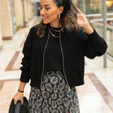 Zipper Knitted Pilot Jacket