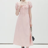Pink Bubble Sleeve Dress