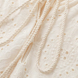 Lace Up Hollow Jacquard Dress