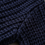 Single breasted coarse knitted jacket