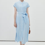 Collar Vertical Stripe Dress