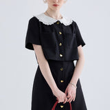 Heart Shaped Button Short Sleeved Dress